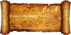 Csuri Annamária névjegykártya