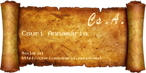Csuri Annamária névjegykártya